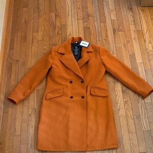 The Wool Makers Women’s  Bold Orange Pea Coat